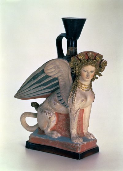 Lekythos a forma di Sfinge, Regno del Bosforo, fine V secolo a.C. da Greek